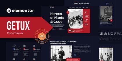 Getux – Modern Digital Agency Elementor Template Kit
