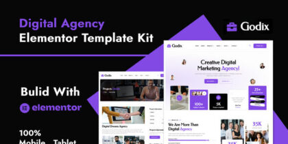 Godix – Digital Agency Elementor Template Kit | Modern Creative Agency Website Templates